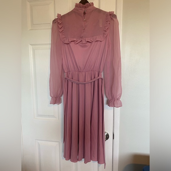 Dresses & Skirts - Vintage 70s high neck Ruffle Dress